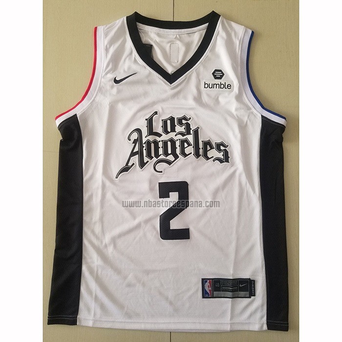 Camiseta Los Angeles Clippers Kawhi Leonard NO 2 Ciudad 2019-20 Blanco